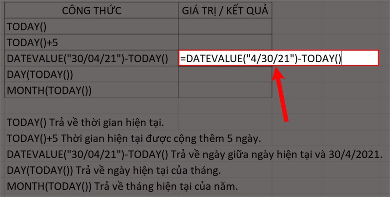 Nhập =DATEVALUE(